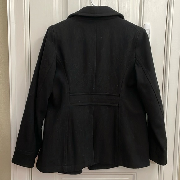 OLD NAVY black recycled wool blend pea coat. S - Picture 5 of 7
